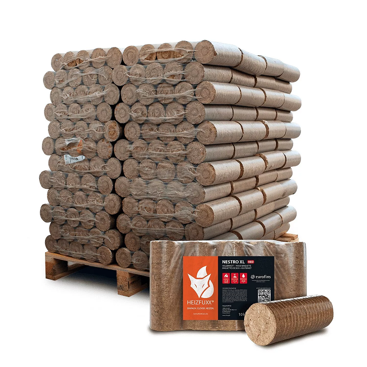 Nestro Hartholz Holzbriketts | Palette 96×10 kg 960 kg – Bild 1