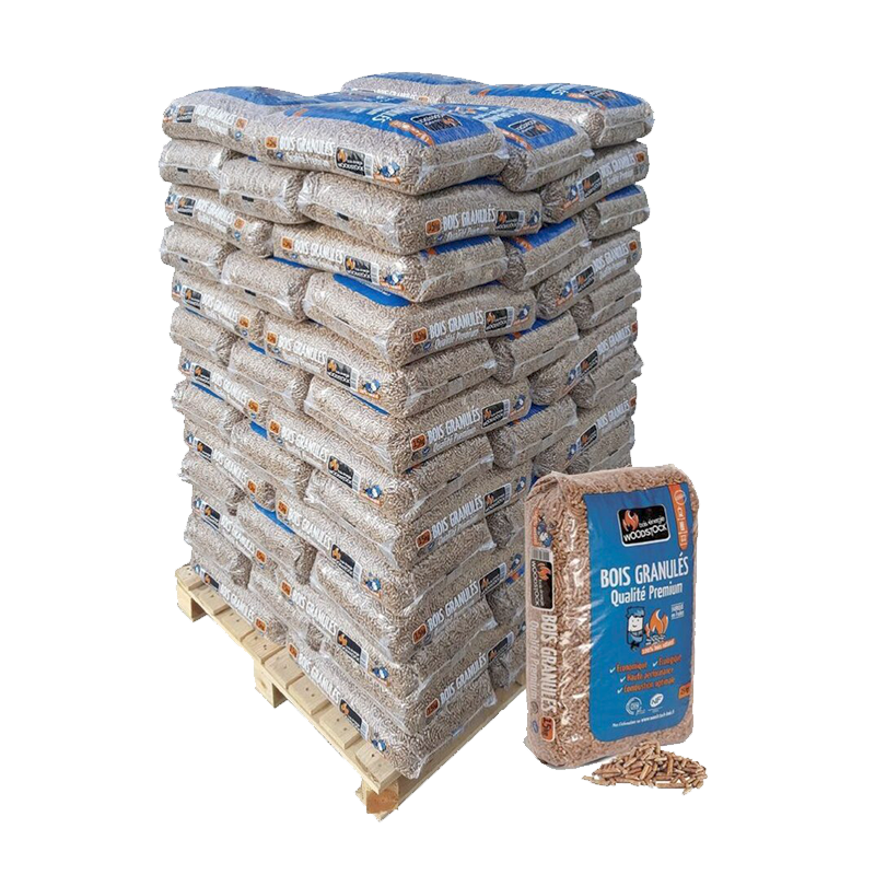 Französische Holzpellets Woodstock® Premium – Palette 1170kg (78 Säcke)