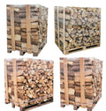 Brennholz 4 – Paletten (2 Weißeiche + 2 Buche/Hainbuche) – 40 cm Stämme
