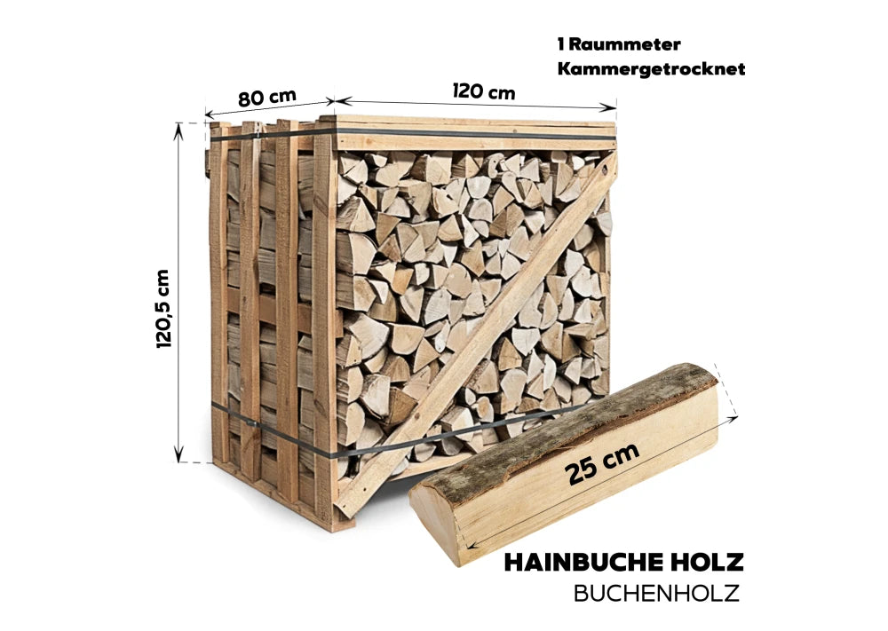 Brennholz Hainbuche 2RM Box 33 cm
